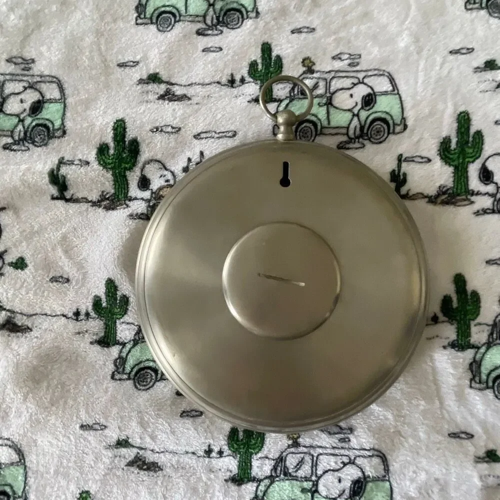 Heavy duty metal silver stainless steel stopwatch round barn farm wall clock 9”